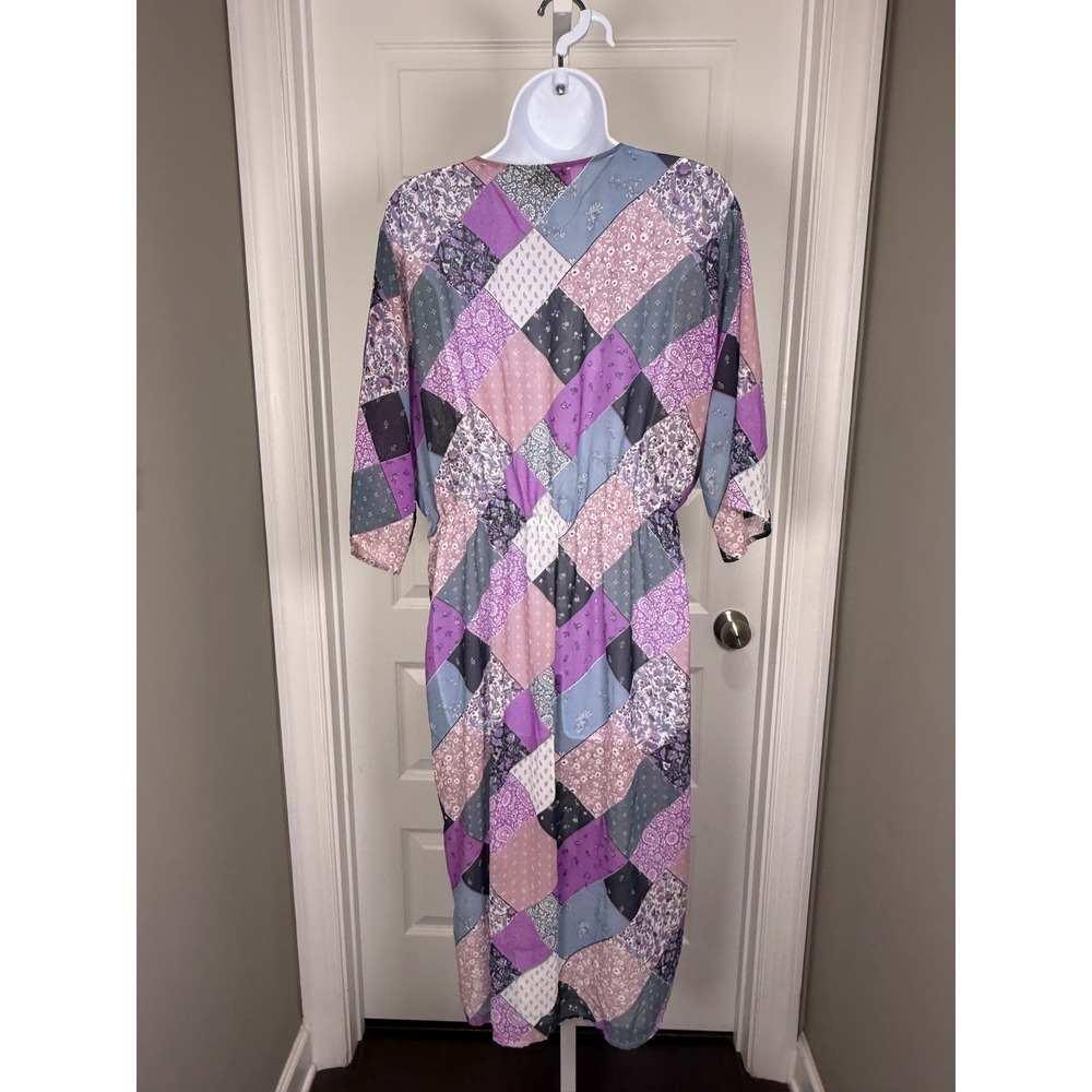 Loft Patchwork Tie Front Duster One Size Boho Chi… - image 4